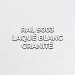 Gros plan d'un profilé de verrière RAL 9003 laqué blanc granité