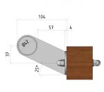 Poignée bâton maréchal à pattes simple face - INOX 304 brossé