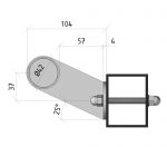 Poignée bâton maréchal à pattes simple face - INOX 304 brossé