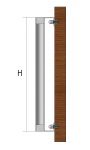 Poignée bâton maréchal à pattes simple face - INOX 304 brossé