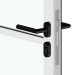 Porte battante H 2040 x L 730 mm - 3 verres horizontaux + béquille