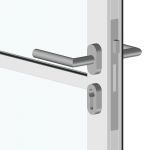 Porte battante H 2040 x L 730 mm - 3 verres horizontaux + béquille