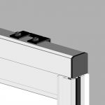 Porte coulissante H 2088 x L 867 mm - 3 verres horizontaux