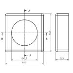 Poteau - H 970 mm + cache embase 64x64 mm