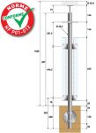 POTEAU PREMONTE - Ø42,4 x 2 mm - POUR 1 TIGE Ø12 mm + VERRE - FIXATION à L\'ANGLAISE